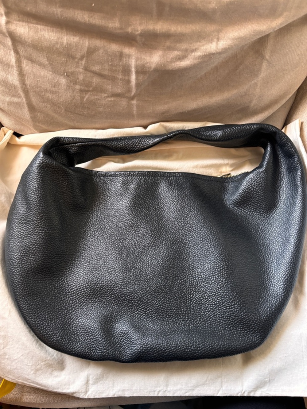 Flattered Alva Shoulder Bag in Black Pebbled Leather